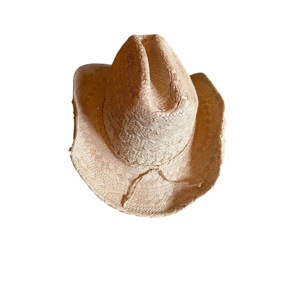 Natural Straw Cowboy Hat 100% Paper Lightweight & Breathable Western - Picture 2 of 5